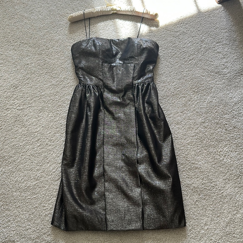 Shimmery mini dress for wedding or special event.